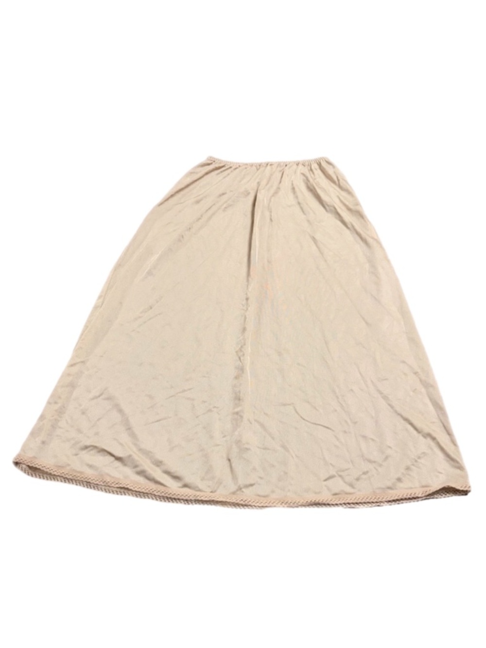 70s/80s European Vintage Triumph Silky Lace Slip Skirt (Tan/Nude) Size Large